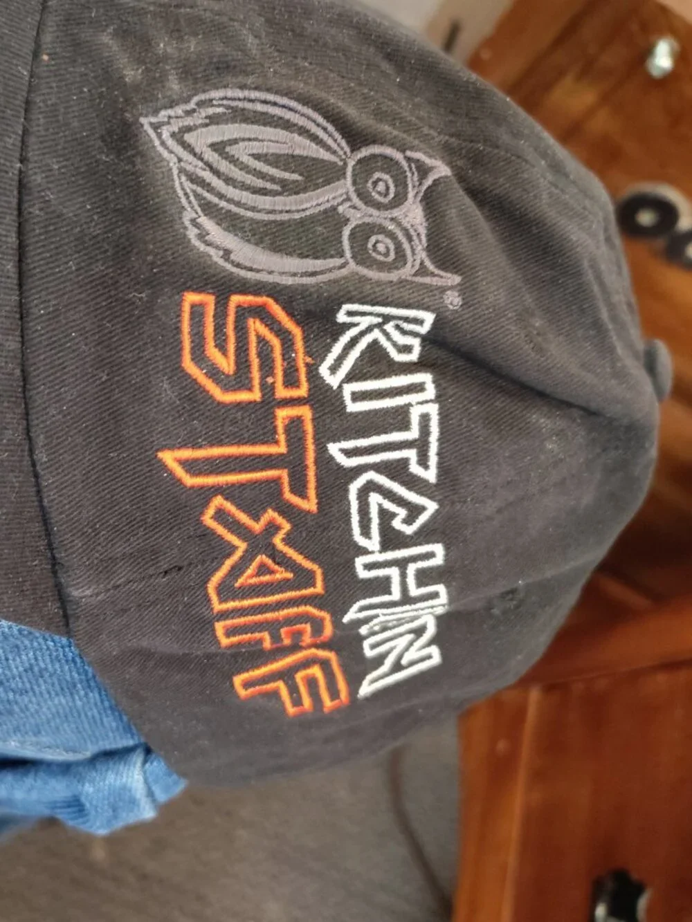 Quake City Caps Men's Slideback Hat Black OSFM Embroidered Owl Kitchen Staff